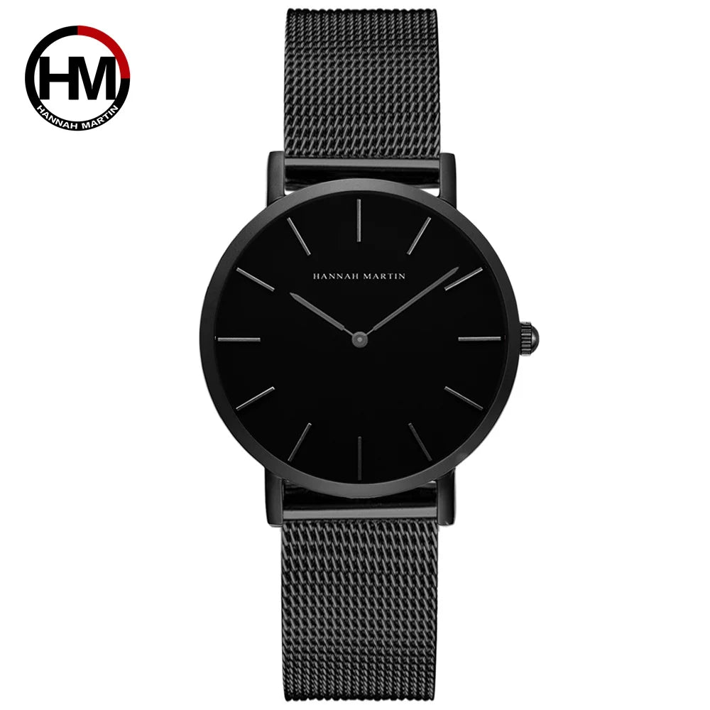 HANNAH MARTIN Brand Quality Stainless Steel Japan Quartz Movement Waterproof Women 36mm Full Rose Gold Ladies Dropshipping Watch Your Shop Mania