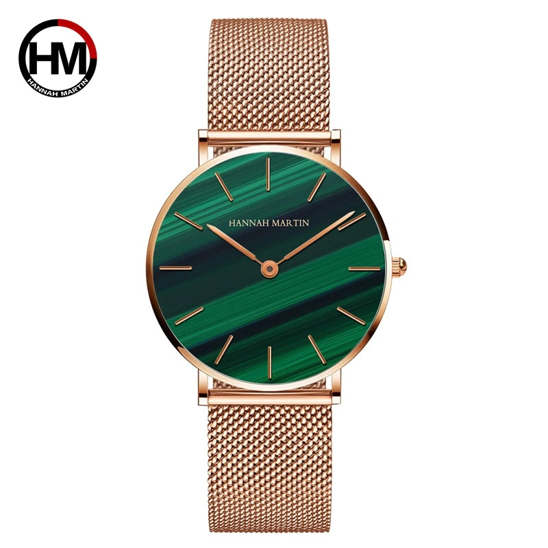 HANNAH MARTIN Brand Quality Stainless Steel Japan Quartz Movement Waterproof Women 36mm Full Rose Gold Ladies Dropshipping Watch Your Shop Mania