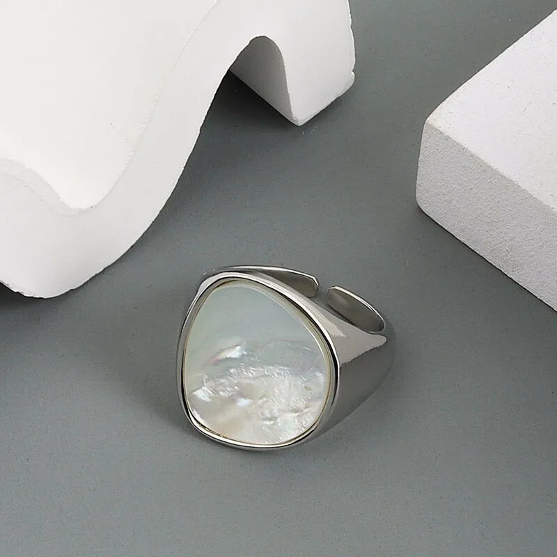 925 Sterling Silver Charming Irregular Chain Geometric Rings Gold Open Rings For Women Men Square Stone Party Gifts Accessories Your Shop Mania