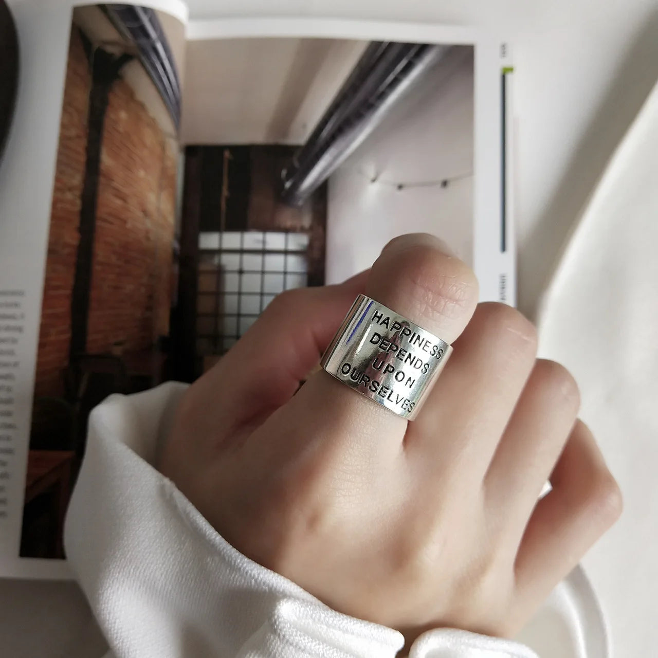 100% Solid 925 Sterling Silver Letters Open Rings For Women Fashion Trendy Retro Anillos Party Gifts Accessories Your Shop Mania