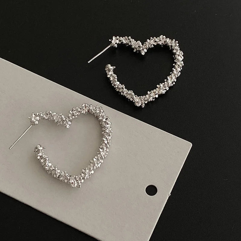 925 Sterling Silver Earrings For Women Trendy Simple Retro Heart Earring Jewelry Prevent Allergy Party Accessories Your Shop Mania
