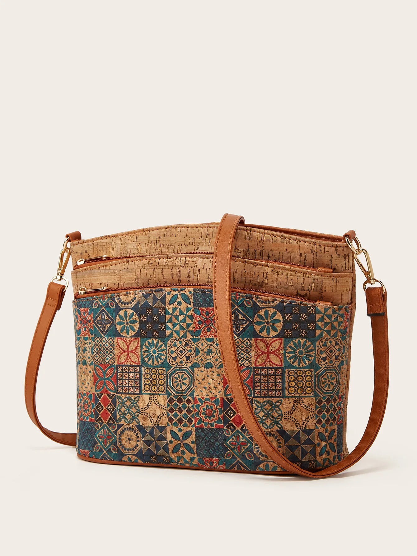 2025 New Women's Bag Retro Shoulder Crossbody Bag Fashion Personalized Print Zipper Small Square Bag Vertical Square Bag Your Shop Mania