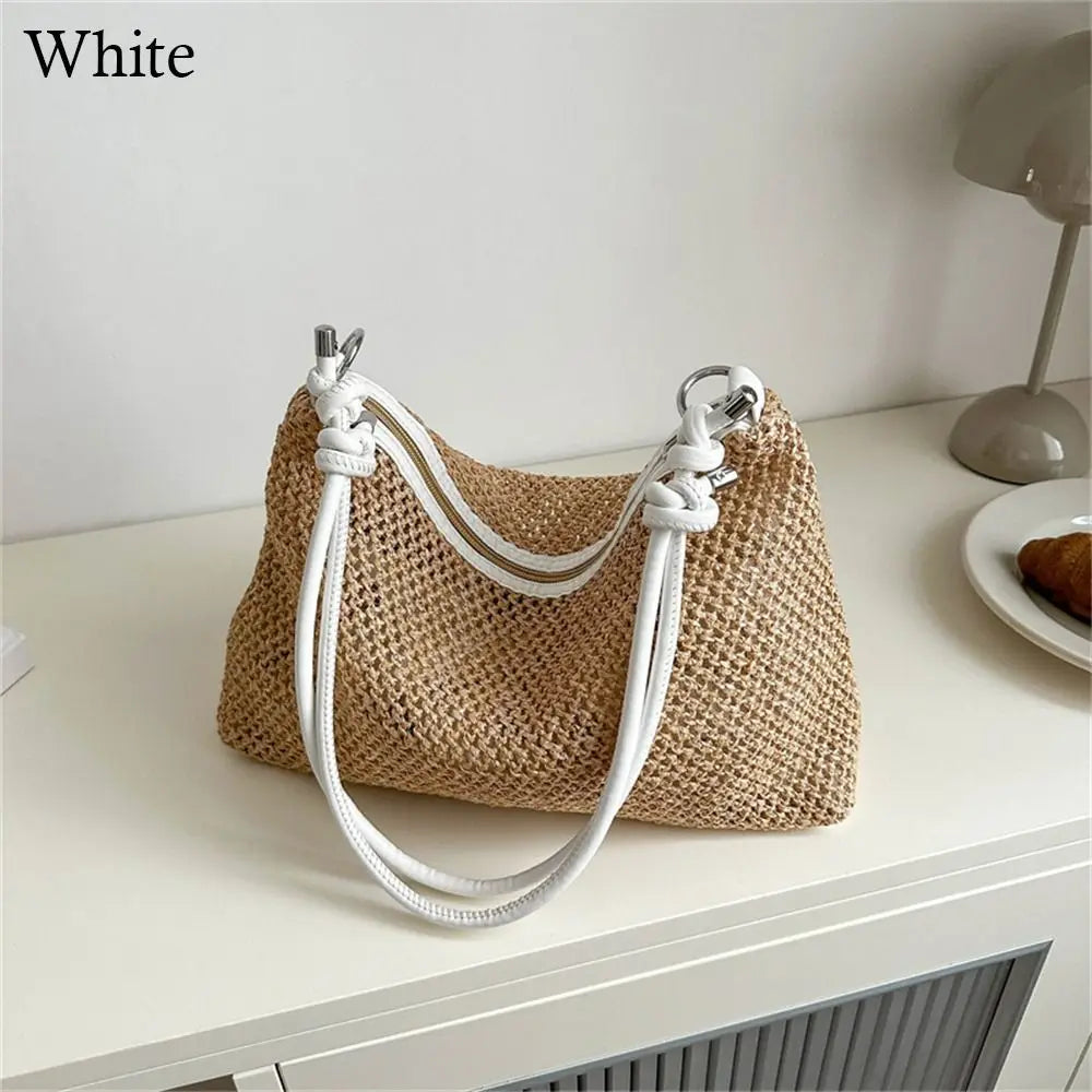 Rattan Straw Bag Fashion Woven Large Capacity Handbag Handmade Braid Shoulder Bag Summer Beach Your Shop Mania