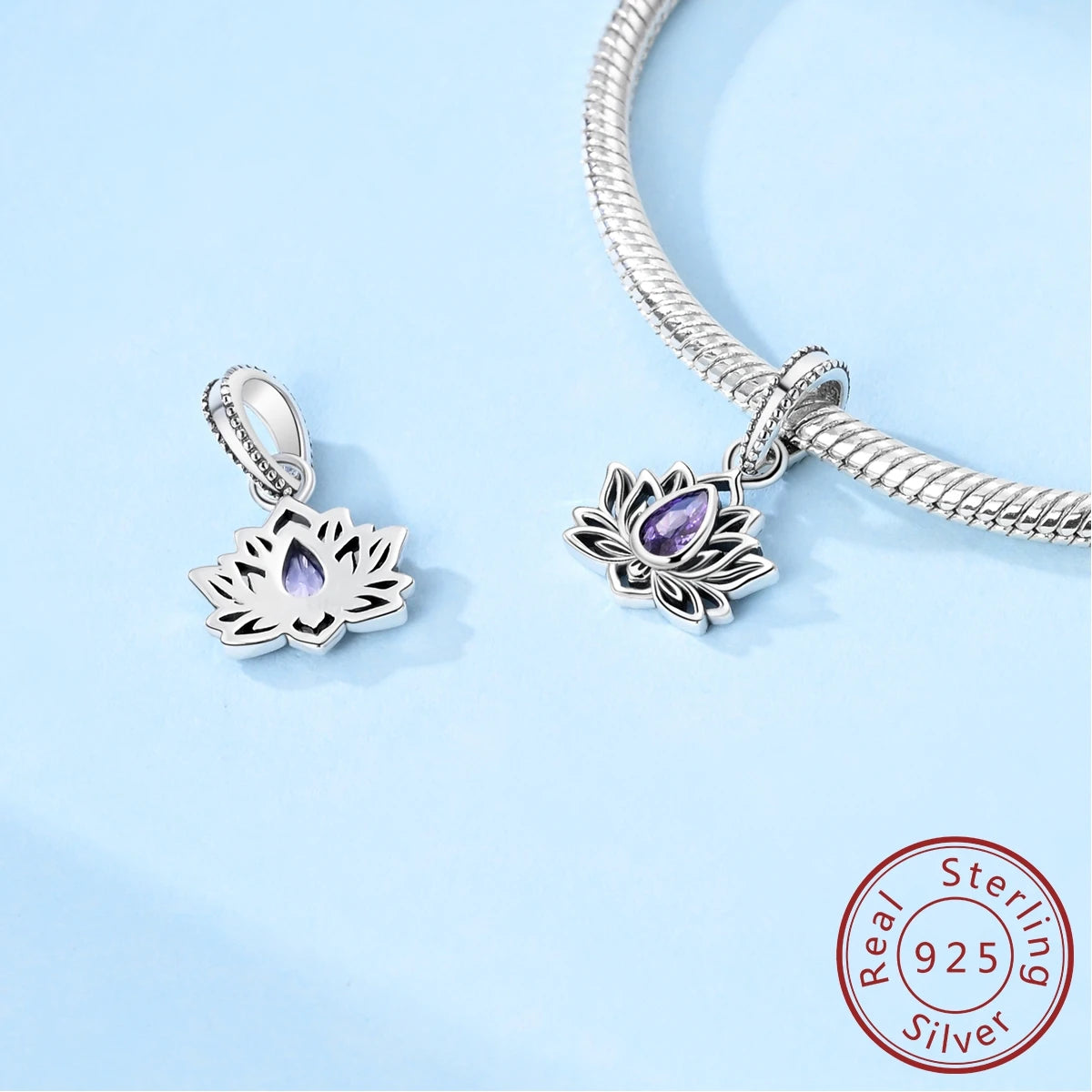 Lotus flower 925 Sterling Silver Originales Charm Pendant Fit Bracelet Charm DIY Woman Jewelry Your Shop Mania