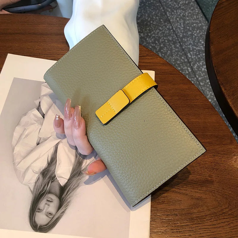New Arrive 2025 Women's Genuine Leather Wallets Fashion Long Wallets Multifunction Purses Luxury Clutch Bags Card Holder B350 Your Shop Mania