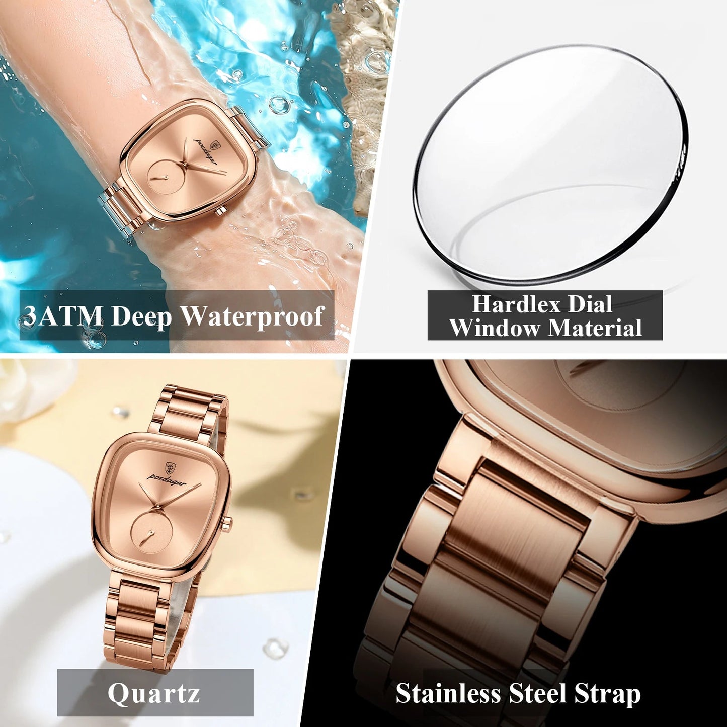 POEDAGAR Luxury Watch for Woman Waterproof Stainless Steel Quartz Ladies Watch High Quality Women's Watches Elegant Female Clock Your Shop Mania