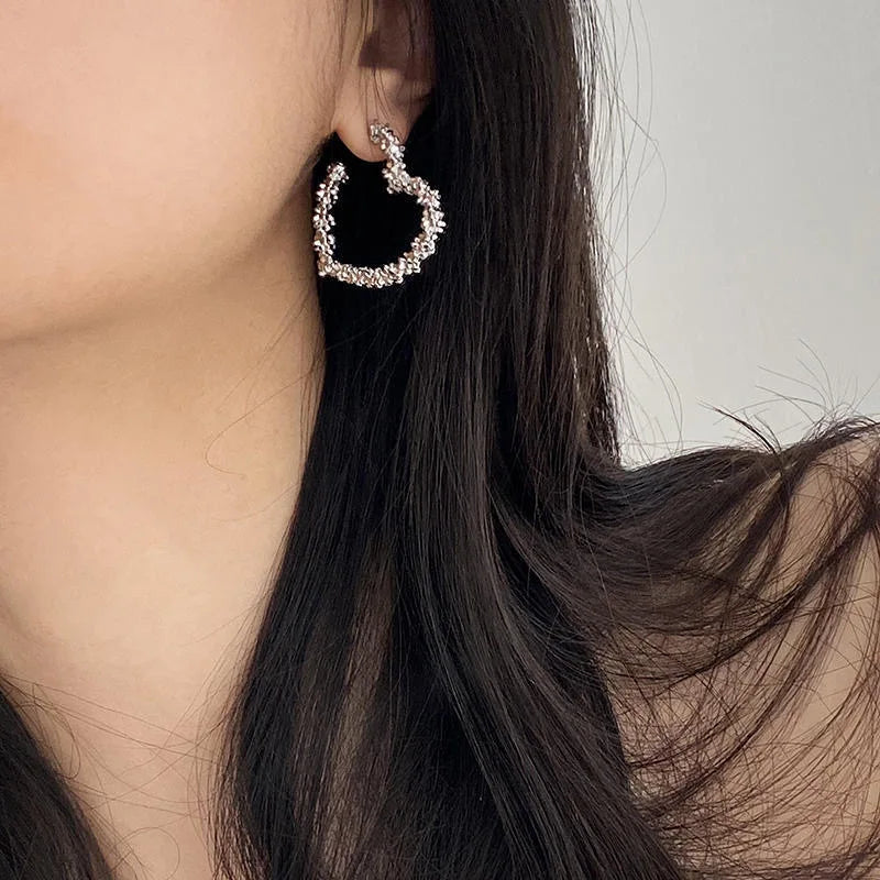 925 Sterling Silver Earrings For Women Trendy Simple Retro Heart Earring Jewelry Prevent Allergy Party Accessories Your Shop Mania