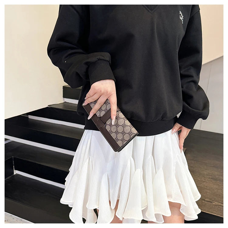 Faionable Cact Women's Wallet Large Capaci Thin Long Sle Handheld Leather Clutch Simple Design Spring 2025 New Arrival Your Shop Mania