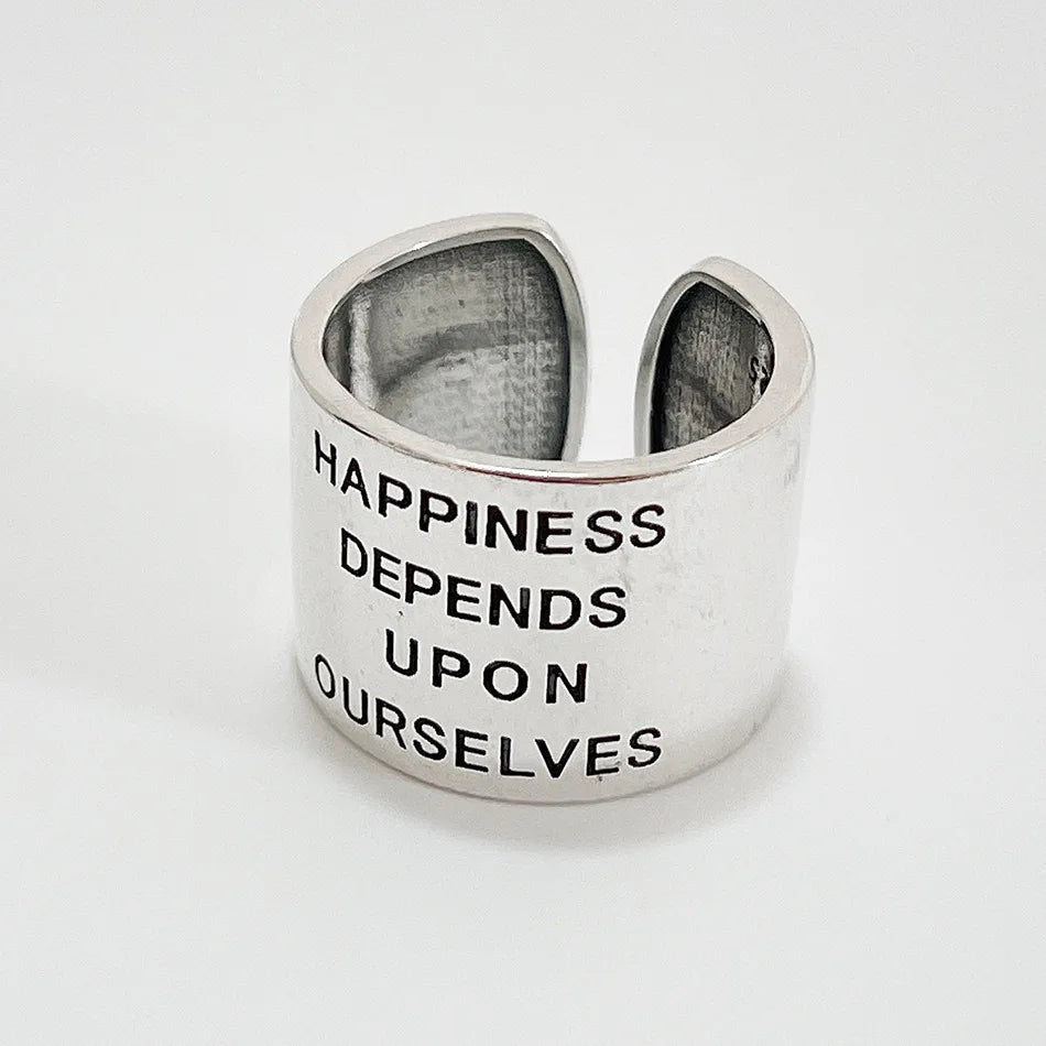 100% Solid 925 Sterling Silver Letters Open Rings For Women Fashion Trendy Retro Anillos Party Gifts Accessories Your Shop Mania