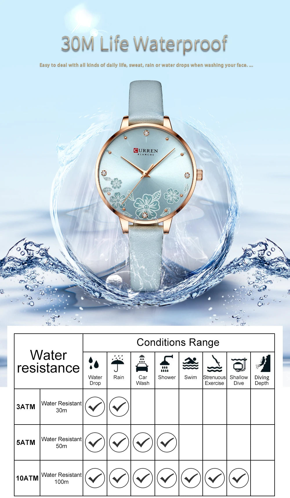 CURREN Watches Women Brand Leather Quartz Wristwatches Luxury Design Clock for Ladies Charm Flowers Dial with box Your Shop Mania
