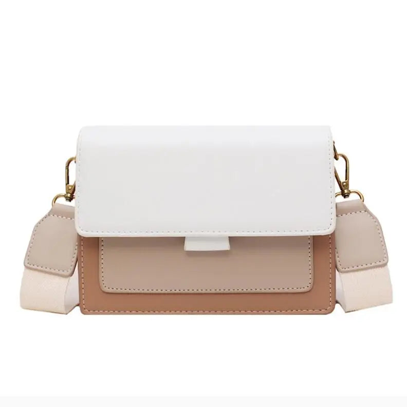 Contrast color Leather Crossbody Bags For Women Travel Handbag Fashion Simple Shoulder Messenger Bag Ladies Small Flap Bag Your Shop Mania