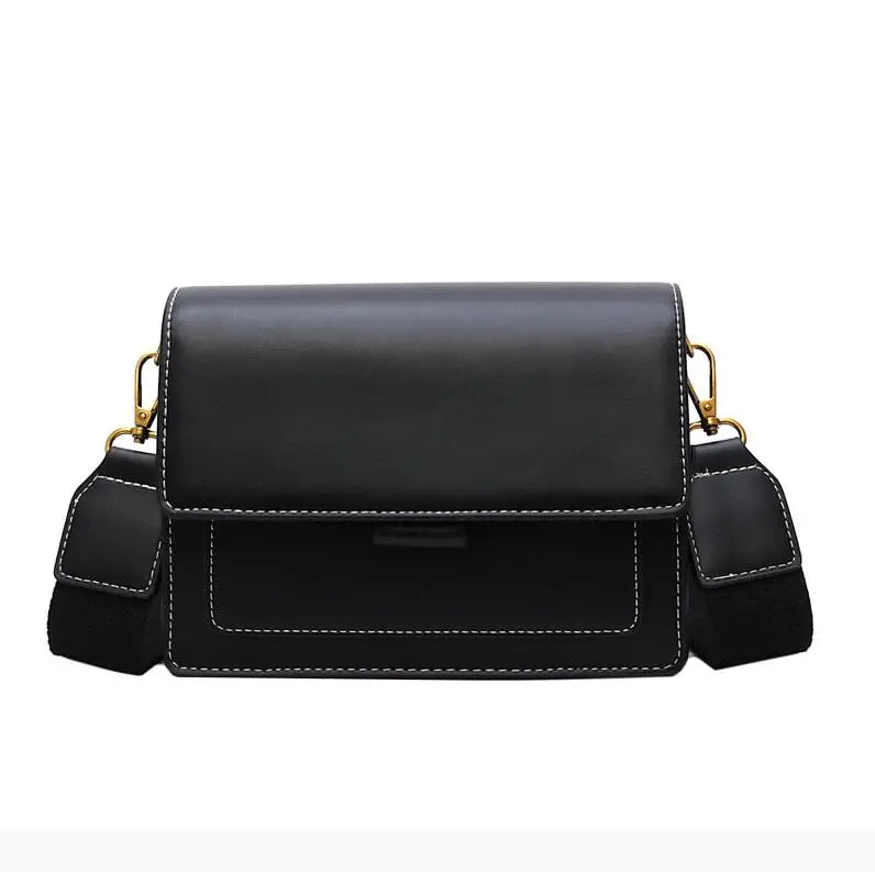 Contrast color Leather Crossbody Bags For Women Travel Handbag Fashion Simple Shoulder Messenger Bag Ladies Small Flap Bag Your Shop Mania