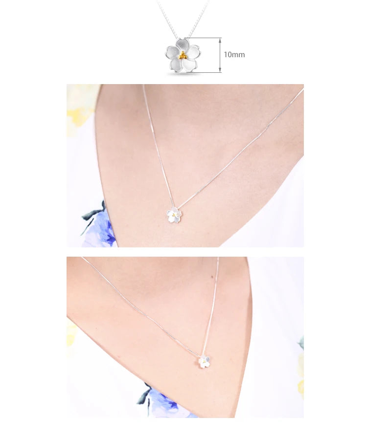 925 Sterling Silver cherry blossom Necklaces & Pendants For Women Your Shop Mania