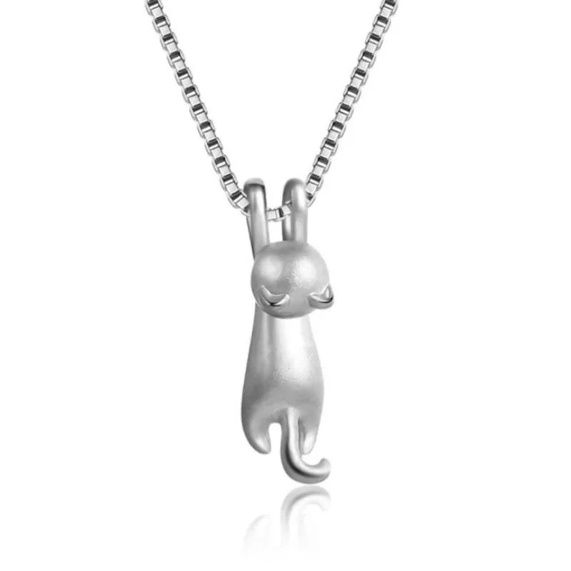 Popular 925 Sterling Silver Jewelry Korean Fashion Simple Animal Cute Kitty Clavicle Chain Pendant Cat Necklaces   XL003 Your Shop Mania