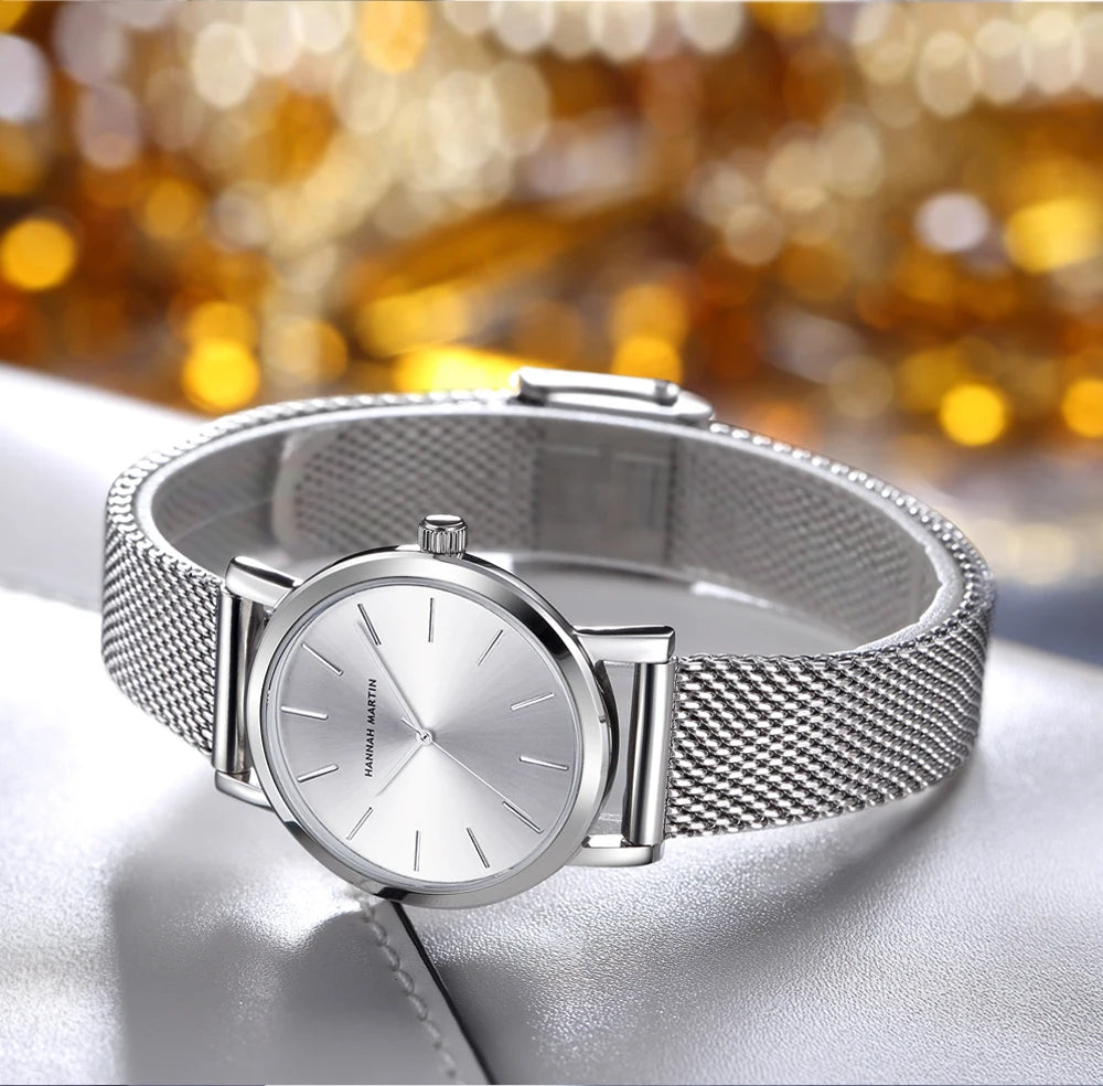 HANNAH MARTIN Brand Quality Stainless Steel Japan Quartz Movement Waterproof Women 36mm Full Rose Gold Ladies Dropshipping Watch Your Shop Mania