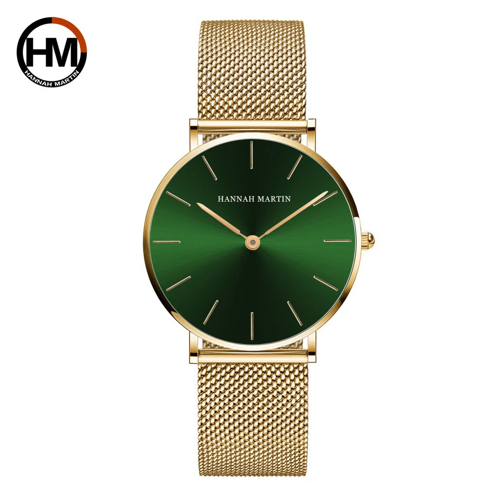 HANNAH MARTIN Brand Quality Stainless Steel Japan Quartz Movement Waterproof Women 36mm Full Rose Gold Ladies Dropshipping Watch Your Shop Mania