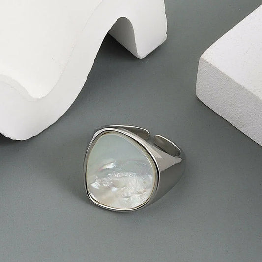 925 Sterling Silver Charming Irregular Chain Geometric Rings Gold Open Rings For Women Men Square Stone Party Gifts Accessories Your Shop Mania