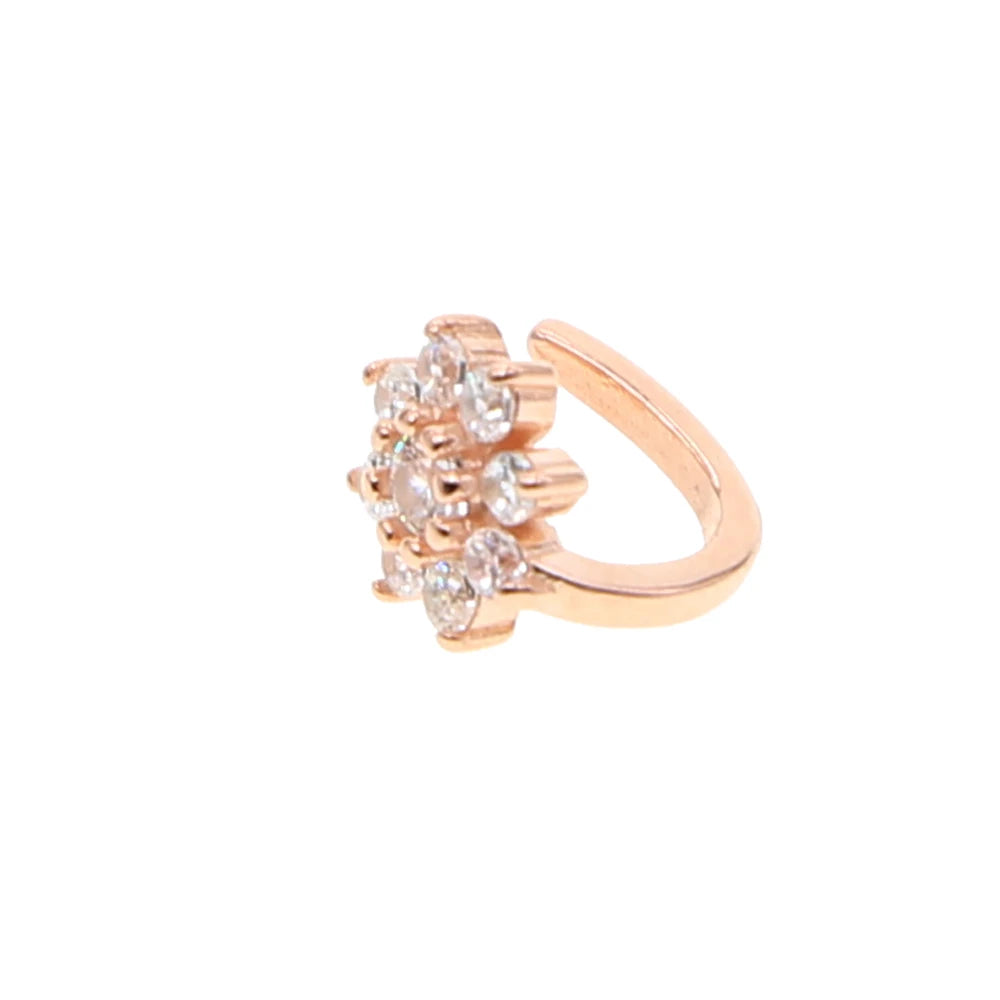 New Rose Gold Color Flower Ear Cuff Earring 925 Sterling Silver Minimal Delicate No Piercing Lovely Girl Women Gift Clip Earring Your Shop Mania