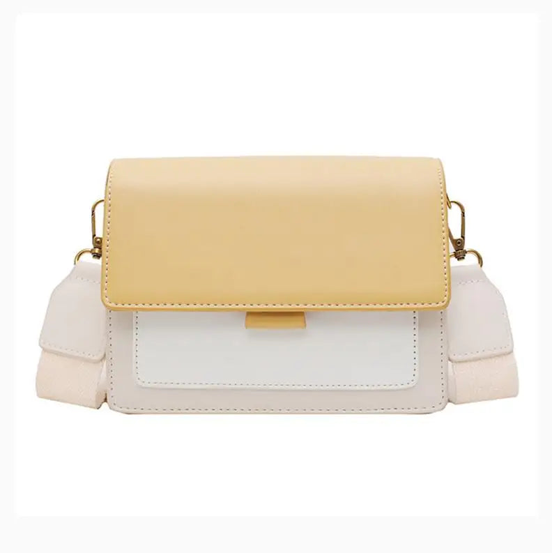 Contrast color Leather Crossbody Bags For Women Travel Handbag Fashion Simple Shoulder Messenger Bag Ladies Small Flap Bag Your Shop Mania