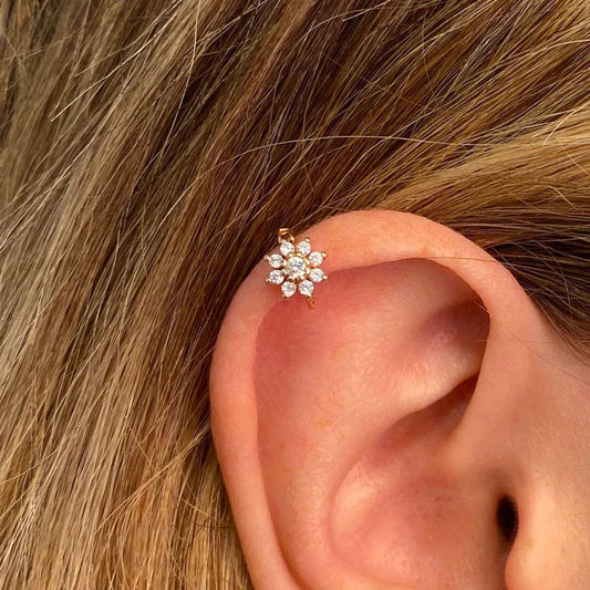 New Rose Gold Color Flower Ear Cuff Earring 925 Sterling Silver Minimal Delicate No Piercing Lovely Girl Women Gift Clip Earring Your Shop Mania