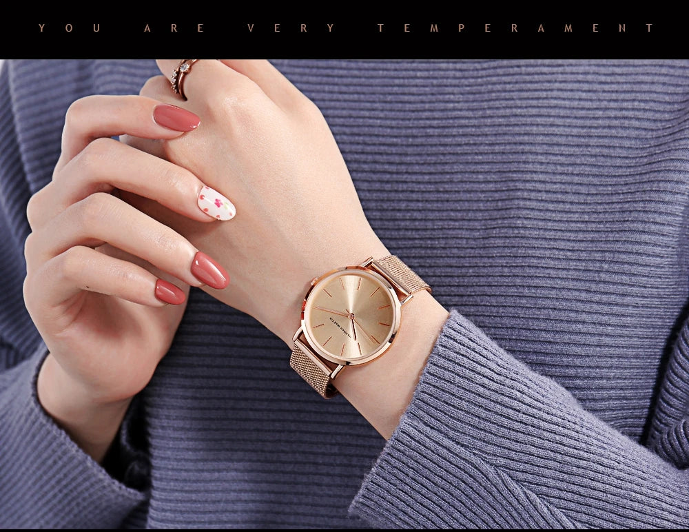 HANNAH MARTIN Brand Quality Stainless Steel Japan Quartz Movement Waterproof Women 36mm Full Rose Gold Ladies Dropshipping Watch Your Shop Mania