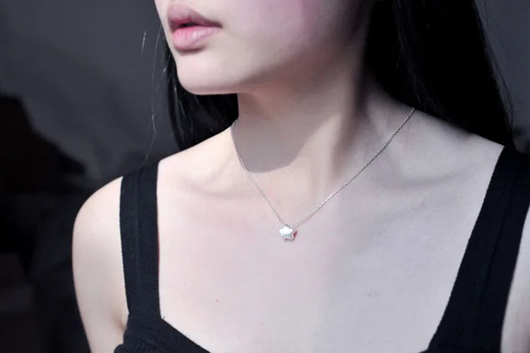 925 Sterling Silver star Necklaces & Pendants For Women Fashion Lady Festival Gift Sterling-silver-jewelry Your Shop Mania