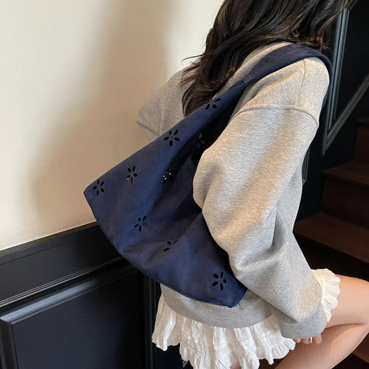 Faux Suede Tote Bag for Women Large Capacity Slouchy Shoulder Bags Faux Suede Casual Tote Bags for Travel School College Work Your Shop Mania