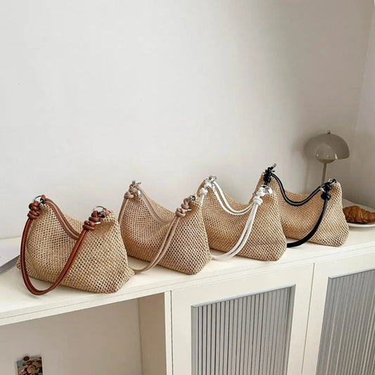 Rattan Straw Bag Fashion Woven Large Capacity Handbag Handmade Braid Shoulder Bag Summer Beach Your Shop Mania