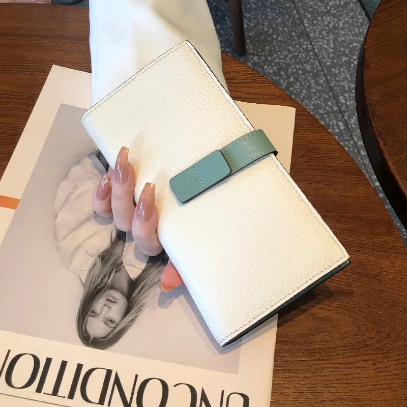 New Arrive 2025 Women's Genuine Leather Wallets Fashion Long Wallets Multifunction Purses Luxury Clutch Bags Card Holder B350 Your Shop Mania