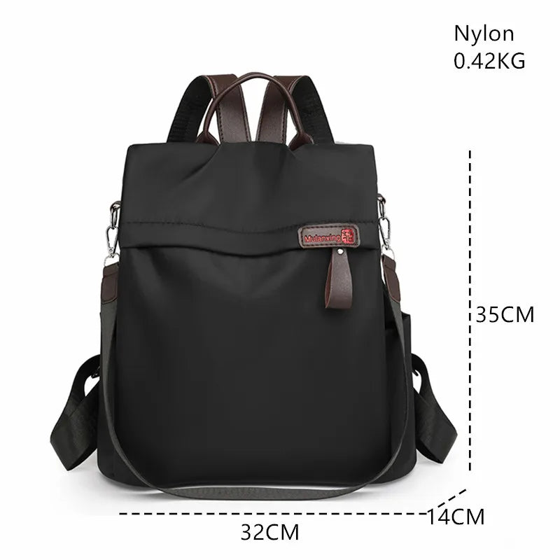 2025 New Fashion Women Anti-Theft Nylon Backpack Large Capacity Lightweight Travel Handbag Casual Shoulder Bag for Work College Your Shop Mania