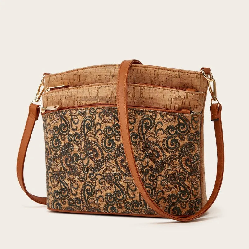 2025 New Women's Bag Retro Shoulder Crossbody Bag Fashion Personalized Print Zipper Small Square Bag Vertical Square Bag Your Shop Mania
