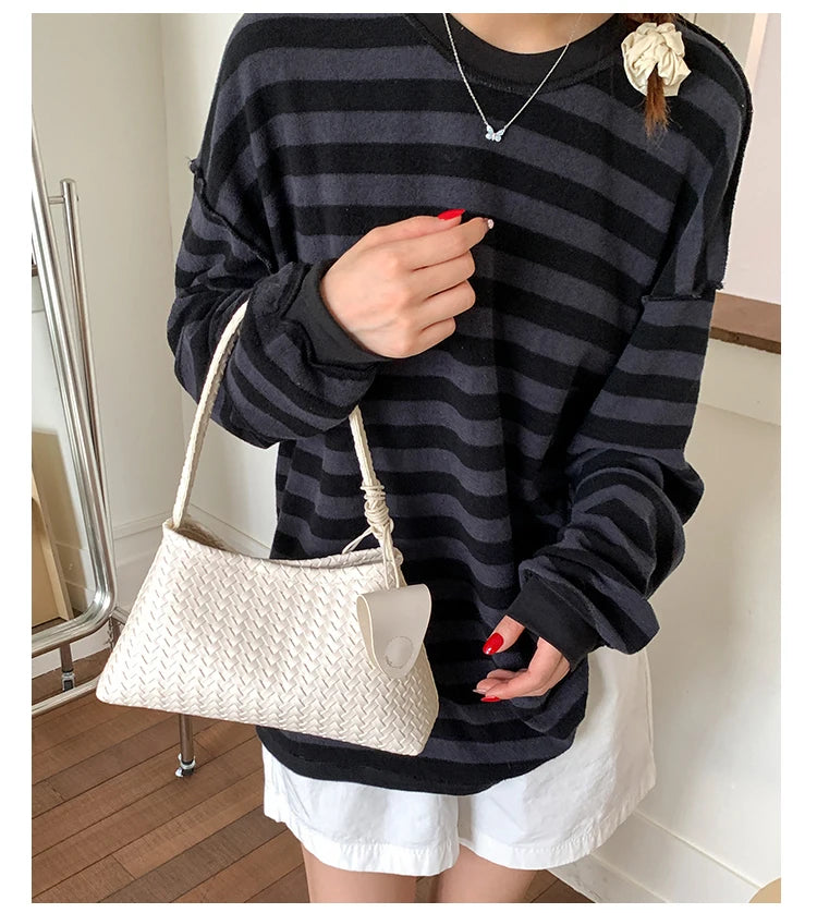 Casual Large Capaci Woven Bag Women's Summer Versatile Single oulder Underarm Bag Sli Buet Bag Briti Sle Handbag Your Shop Mania
