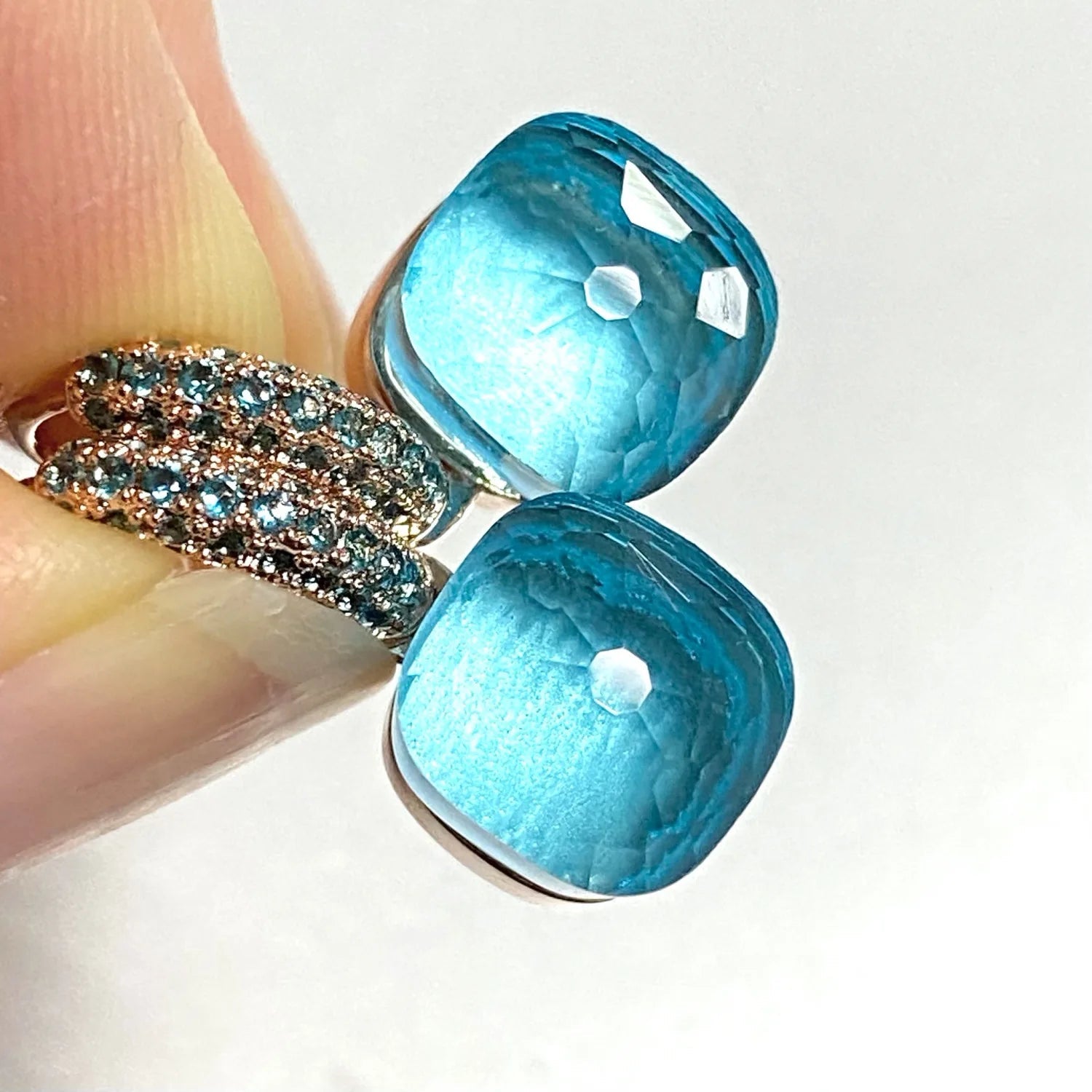 10.6mm Nudo Earrings Inlay Blue Topaz Zircon 30Colors Crystal Earrings Rose Gold Plated  Jewelry For Women Your Shop Mania