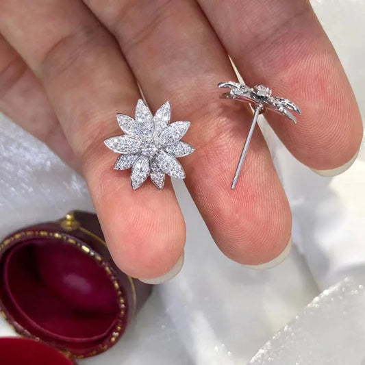 Crystal Flower Stud Earrings Your Shop Mania