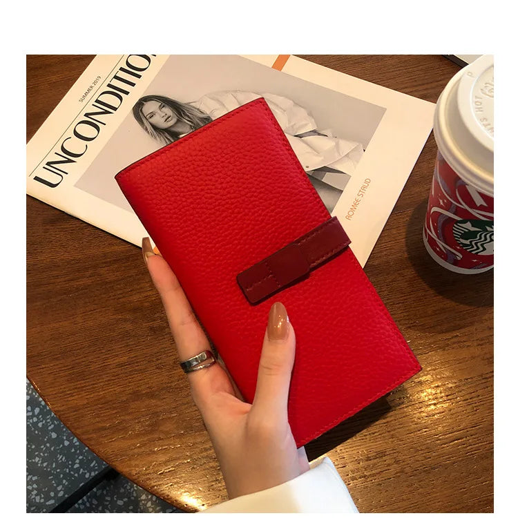 New Arrive 2025 Women's Genuine Leather Wallets Fashion Long Wallets Multifunction Purses Luxury Clutch Bags Card Holder B350 Your Shop Mania