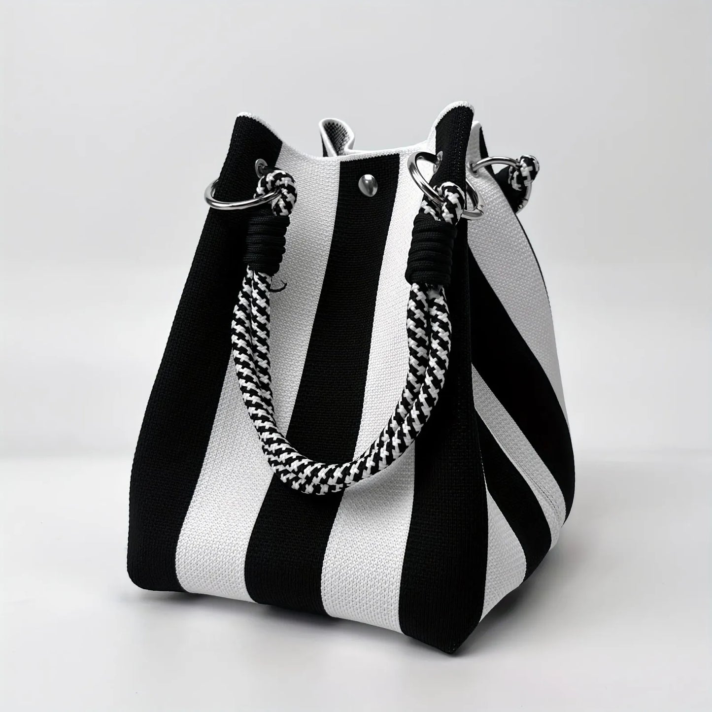 Knit Handbag for Women Fashion Stripes Print Bucket Bags For women Christmas Tree Lightweight Small Handles Tote Bags Your Shop Mania
