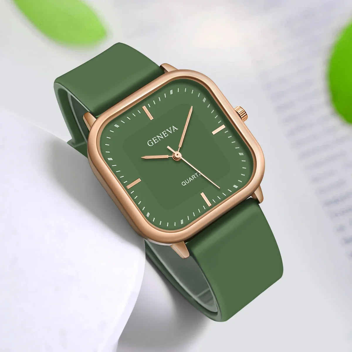 Fashion Women's Casual Elegant Simple Square Quartz Silicone Watch Gift for Men and Women Your Shop Mania