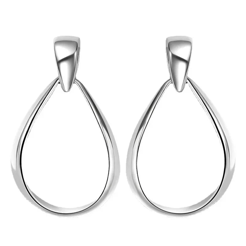925 Sterling Silver Classic Big Circle Hoop Charm Earrings Women Party Gift Fashion Wedding Engagement Jewelry Your Shop Mania