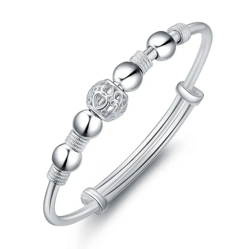 New Korean Fashion 925 Sterling Silver Lucky Beads Bangles For Women Bracelets Luxury Designer Party Wedding Jewelry Gifts Your Shop Mania