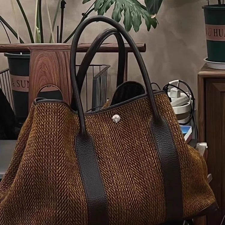 Autumn Winter New Women's Bapa Faionable Woolen awl oulder Handbag Simple Versatile Large Capaci Tree... Your Shop Mania