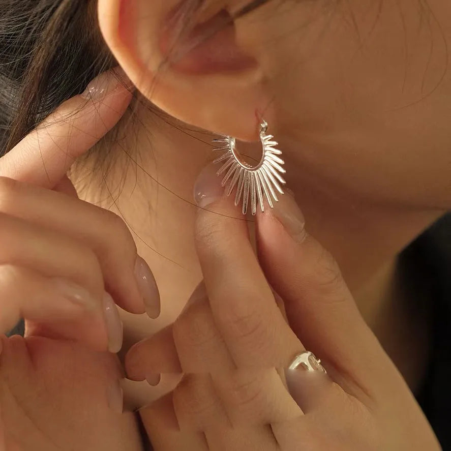 925 Sterling Silver Shinning Earrings For Women Sun Shape Sexy Girl Fashion Trendy Jewelry Gift Party Wedding pendientes Your Shop Mania