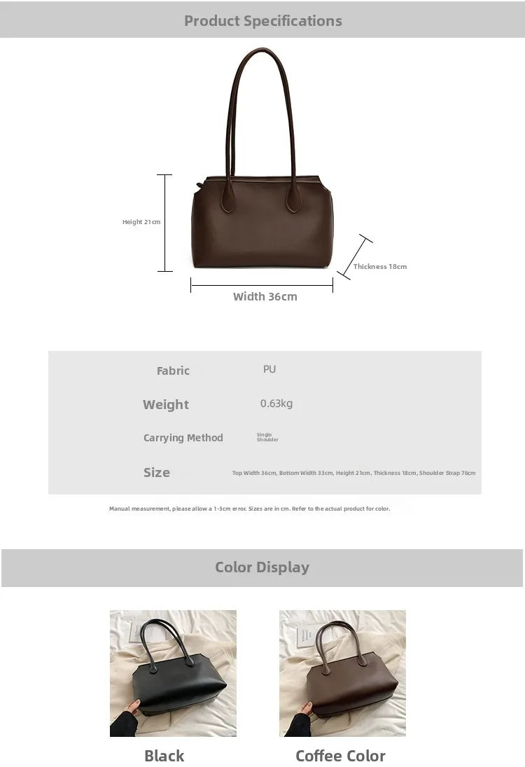 Urban Simple Sle Handbag Single oulder Bag Underarm Casual Bag Summer Trendy  Large Bag Tote Bag Your Shop Mania
