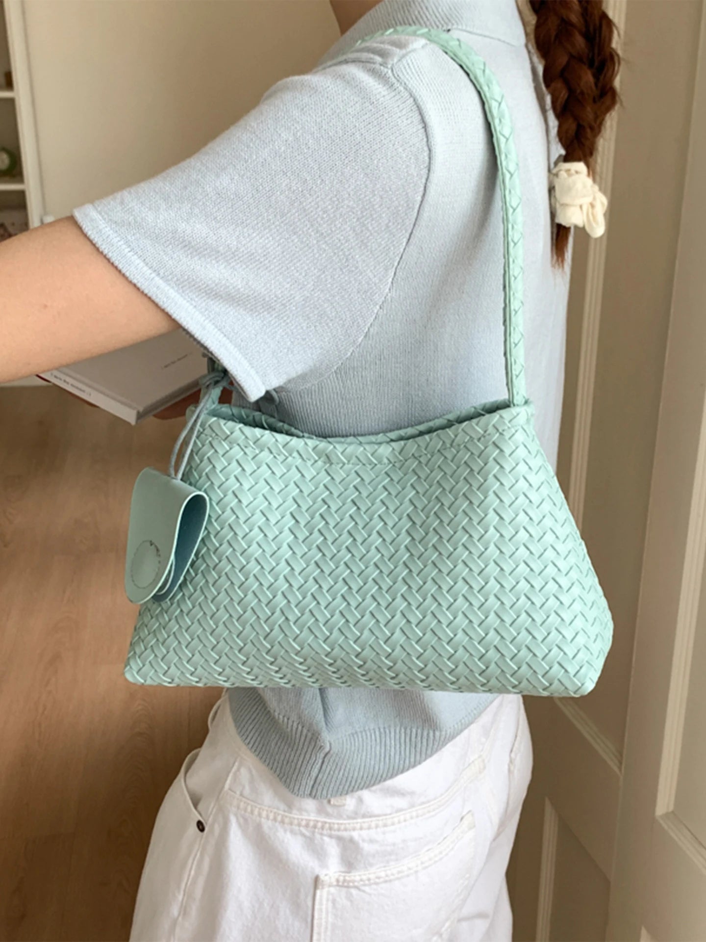 Casual Large Capaci Woven Bag Women's Summer Versatile Single oulder Underarm Bag Sli Buet Bag Briti Sle Handbag Your Shop Mania