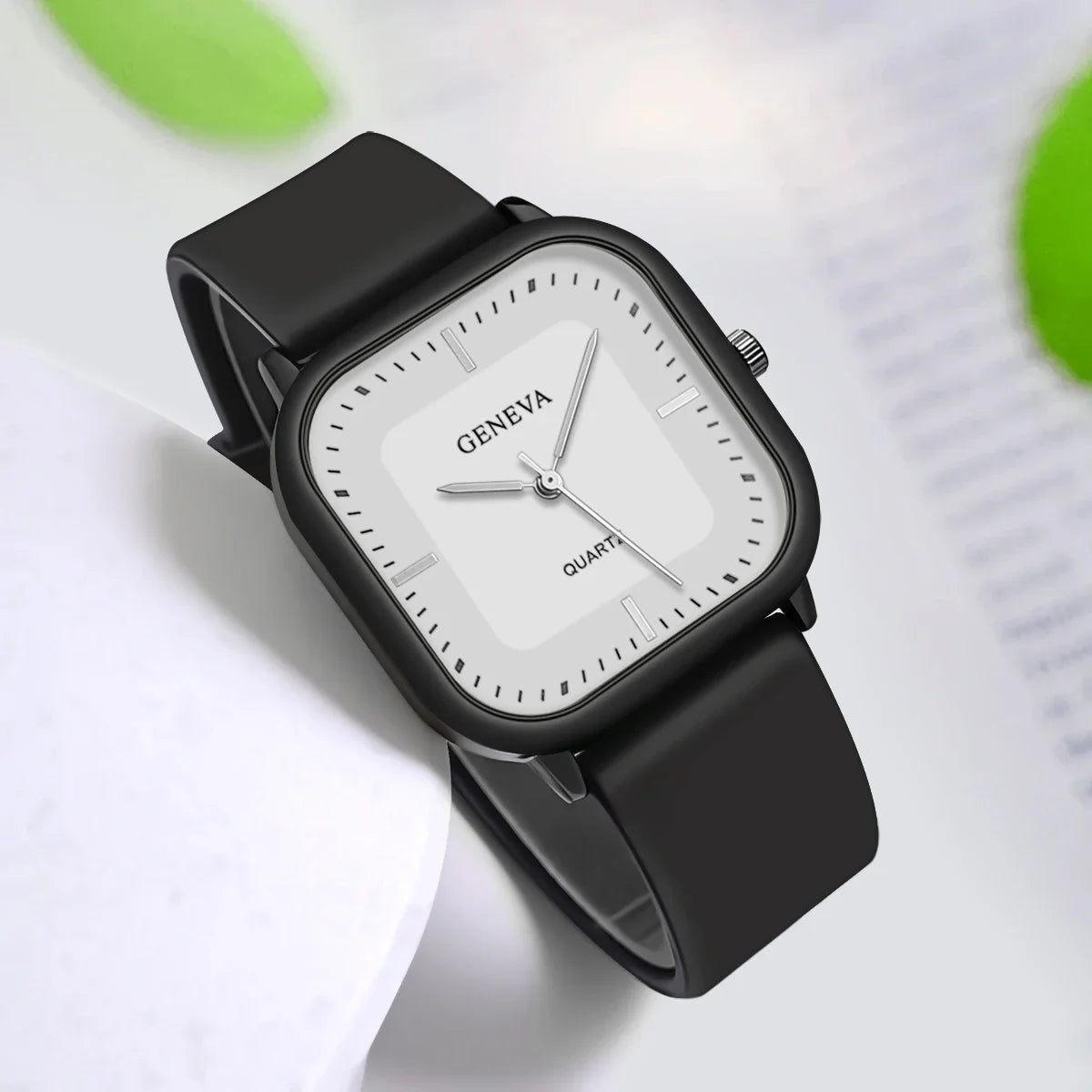 Fashion Women's Casual Elegant Simple Square Quartz Silicone Watch Gift for Men and Women Your Shop Mania
