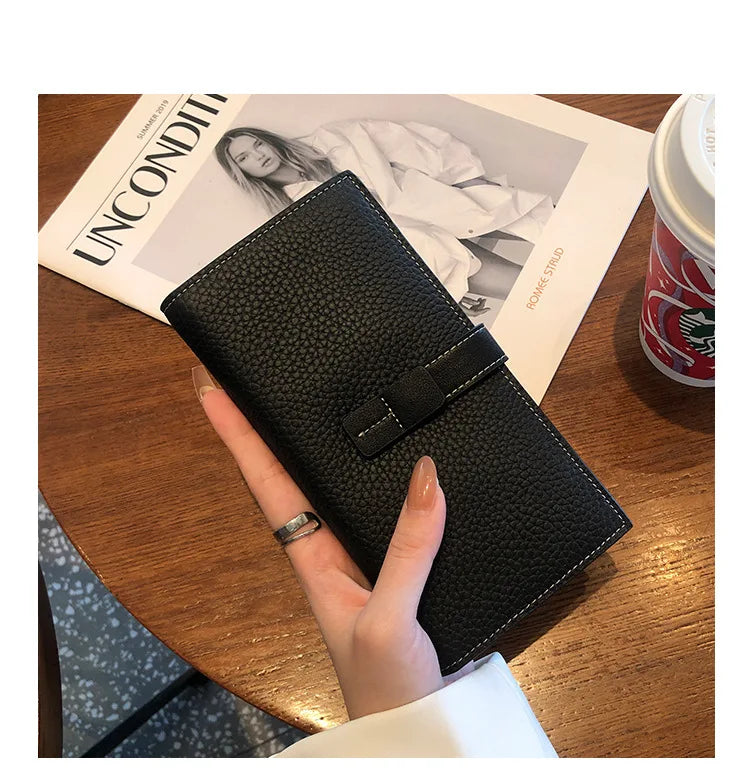 New Arrive 2025 Women's Genuine Leather Wallets Fashion Long Wallets Multifunction Purses Luxury Clutch Bags Card Holder B350 Your Shop Mania