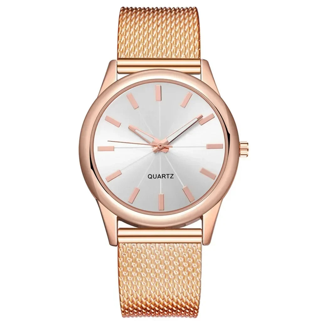 Fashion Sliver Women's Watches Luxury Metal Analog Quartz Wristwatch Mesh Belt Simple Elegant Ladies Watch Clock Reloj De Mujer Your Shop Mania