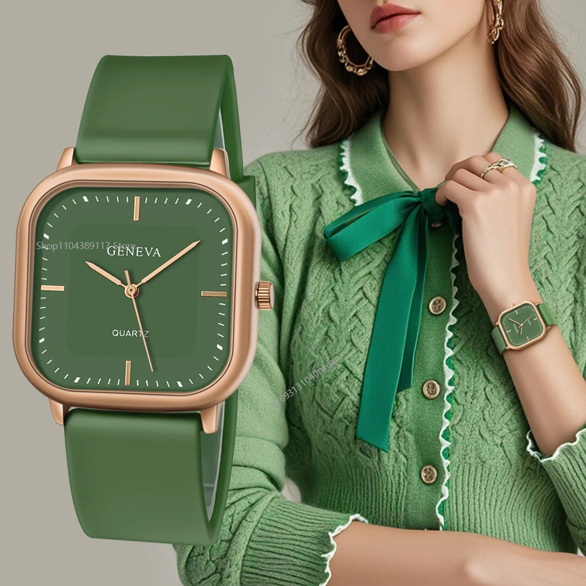 Fashion Women's Casual Elegant Simple Square Quartz Silicone Watch Gift for Men and Women Your Shop Mania