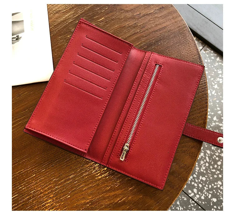 New Arrive 2025 Women's Genuine Leather Wallets Fashion Long Wallets Multifunction Purses Luxury Clutch Bags Card Holder B350 Your Shop Mania