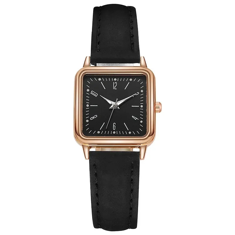 Fashion Simple Quartz watch for Women Reloj Mujer Women's Wristwatches Ladies Red Leather Bussiness Students Casual Watch Relojs Your Shop Mania