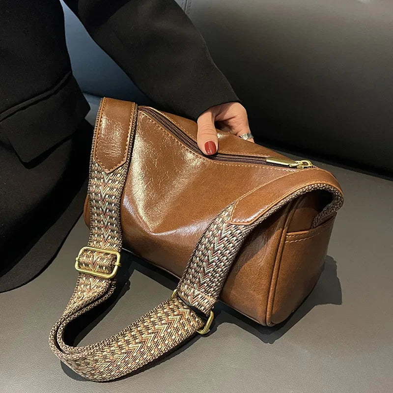 Vintage PU Leather  Women Small Handbag and Purse Fashion Designer Crossbody Bag Female Casual Travel Pillow Shoulder Bag Your Shop Mania